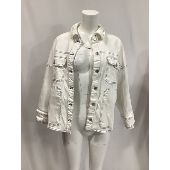 Women's White Oversized Jacket - Picture 2 of 4